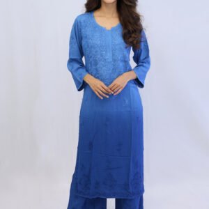 Royal Sapphire Embroidered Kurta Set