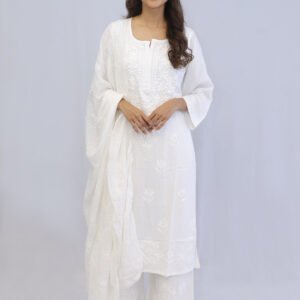 Ivory Blossom Chikankari Kurta Set